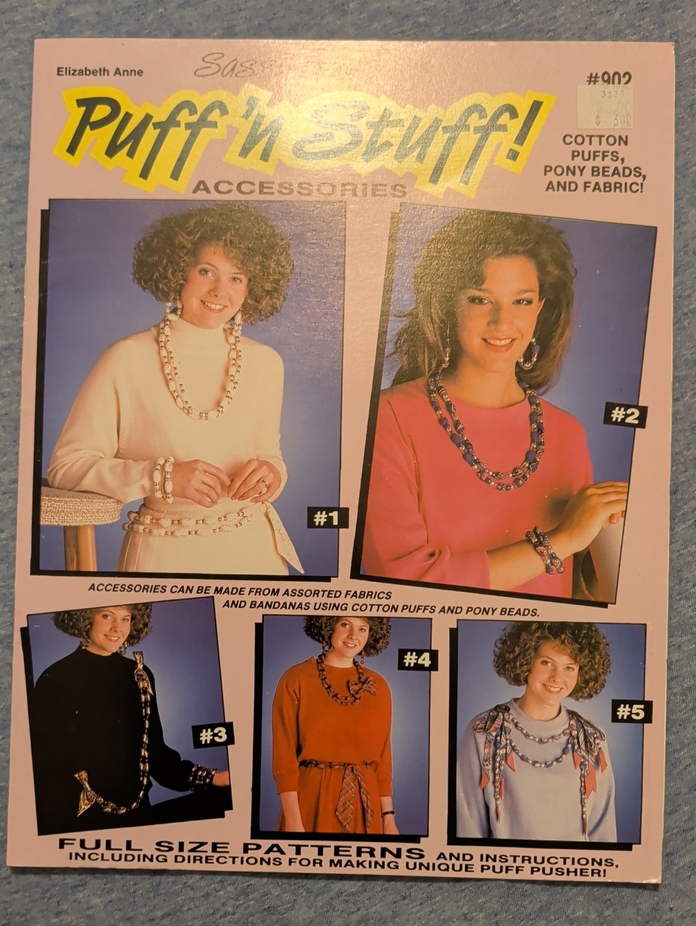 Vintage Sassy Lady Puff 'n Stuff Fabric Jewelry Pattern 902 1980s DIY